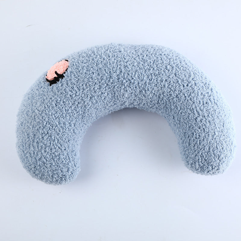 Half-Donut Faux Fur Pillow Bed for Cats & Small Dogs, 26 x 18 cm