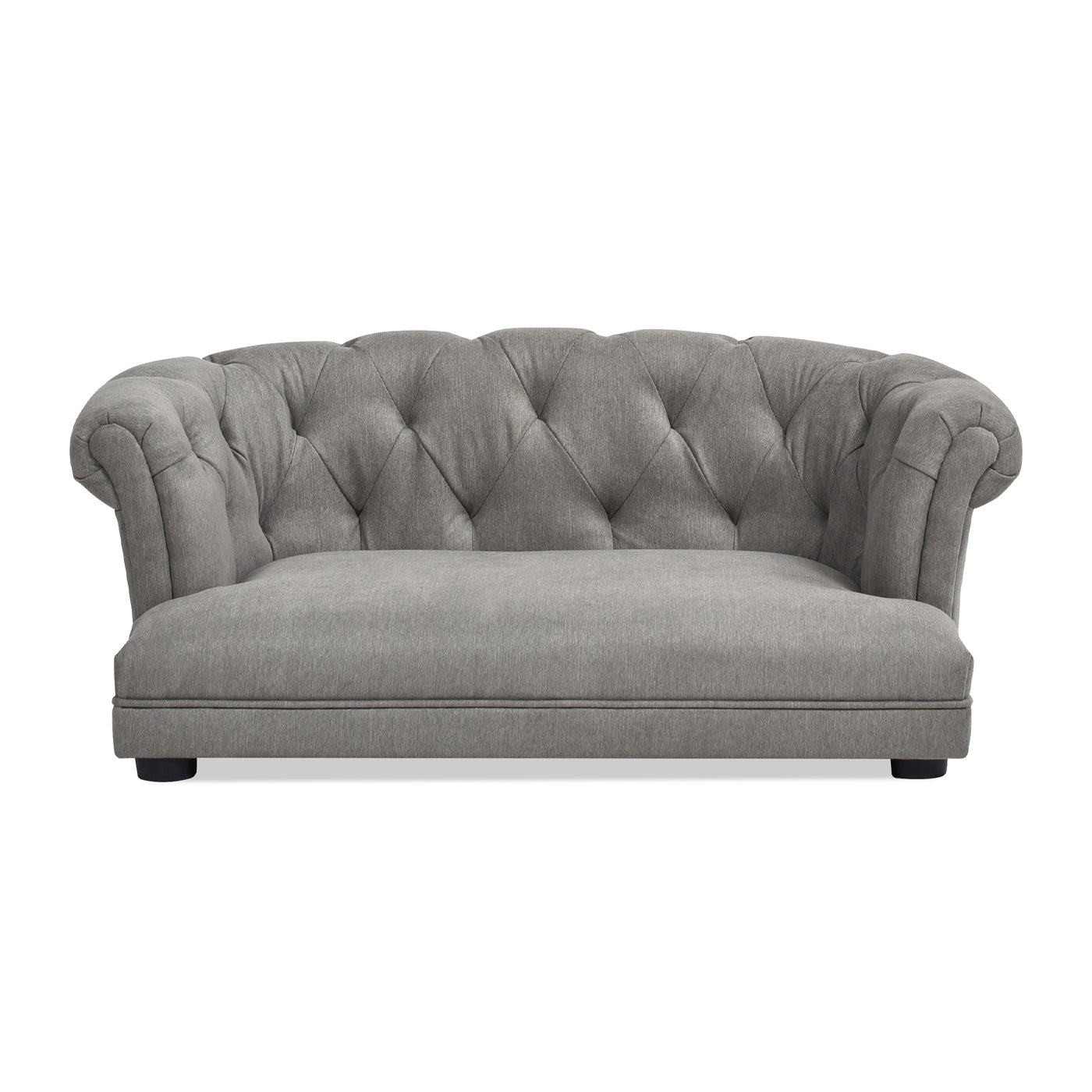 Gray Velvet Chesterfield Pet Sofa for Small and Medium Pets