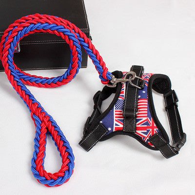 Dog Chest Harness and Leash Set, Durable Nylon, Multiple Sizes