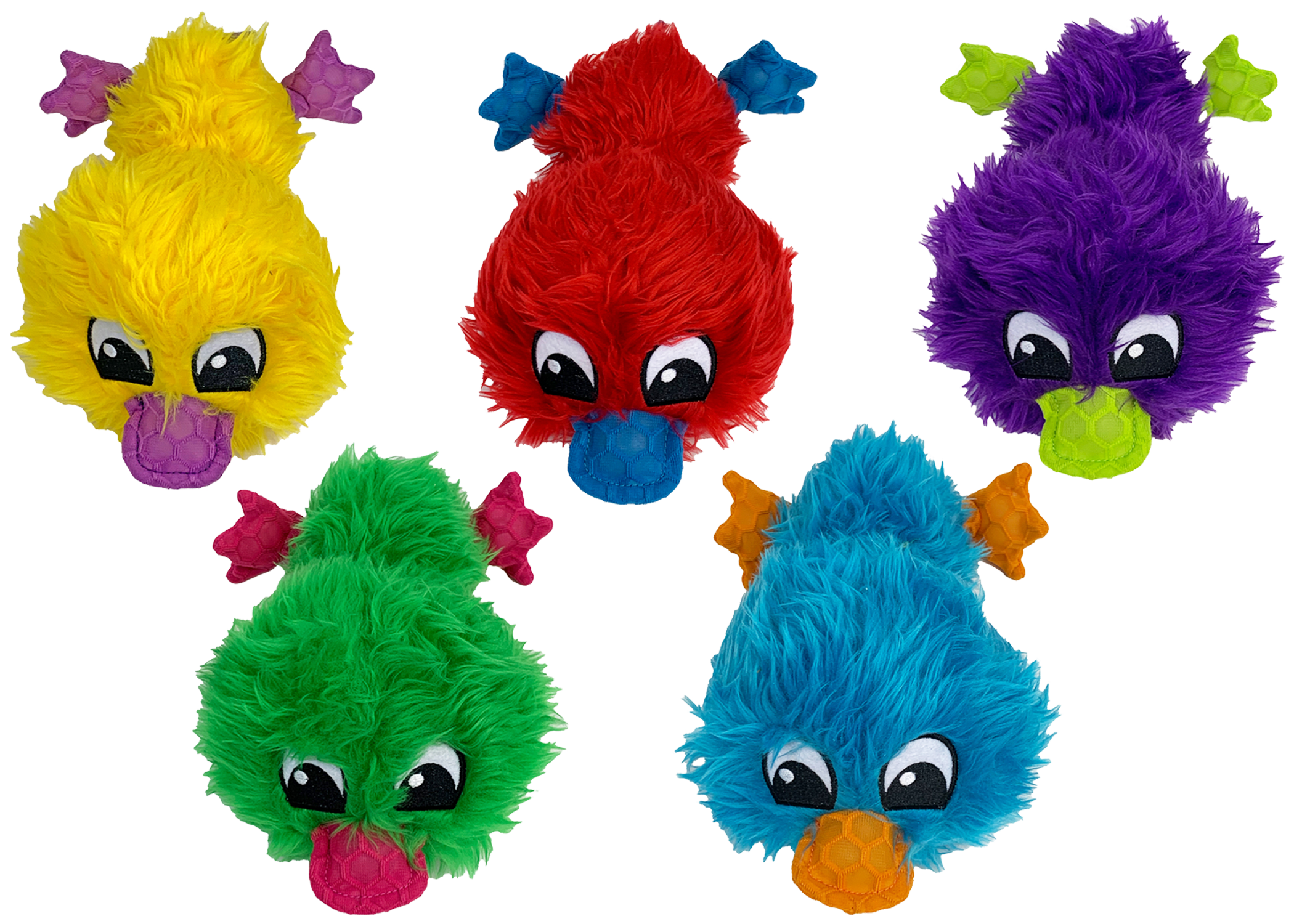 Plush Duck Dog Toy with Squeakers, Assorted Colors