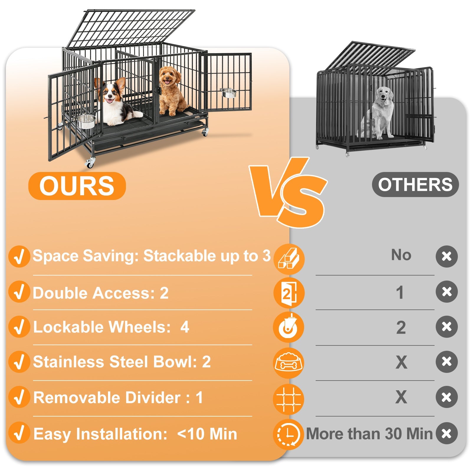 42" Collapsible Dog Crate 43ST