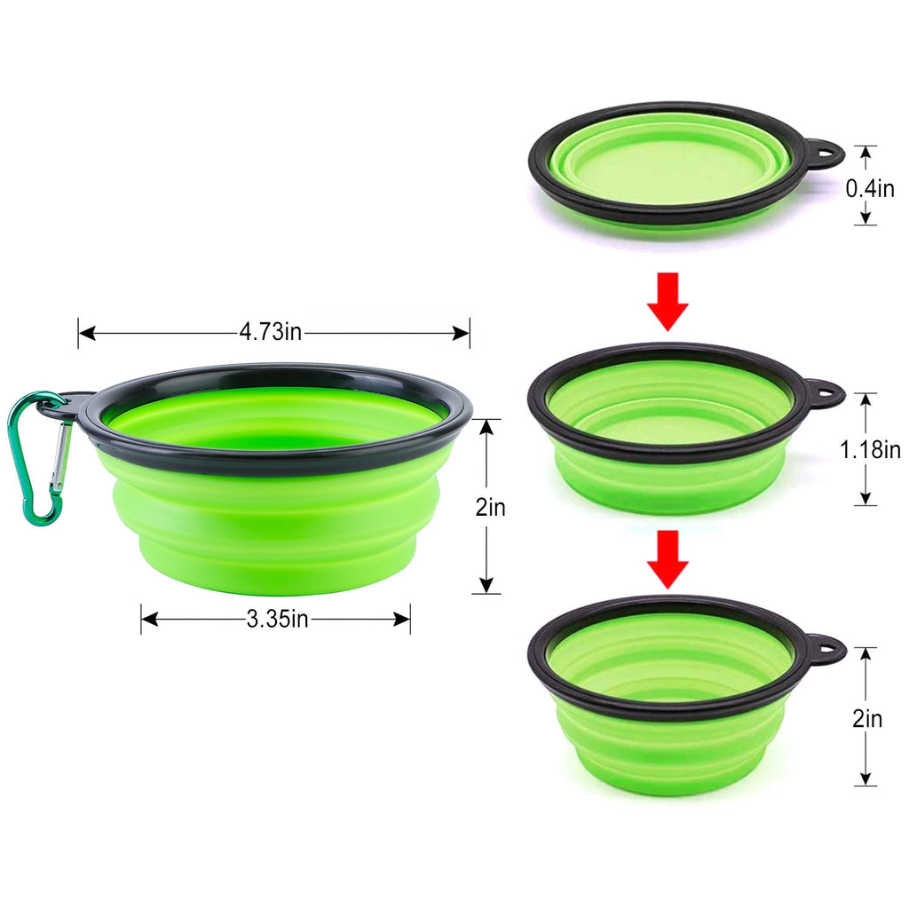 Collapsible Silicone Dog Bowls Set of 4 with Carabiners