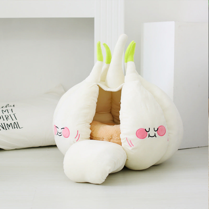 Cotton Pet Nest with Removable Pad, White, 40 x 28 x 20 cm