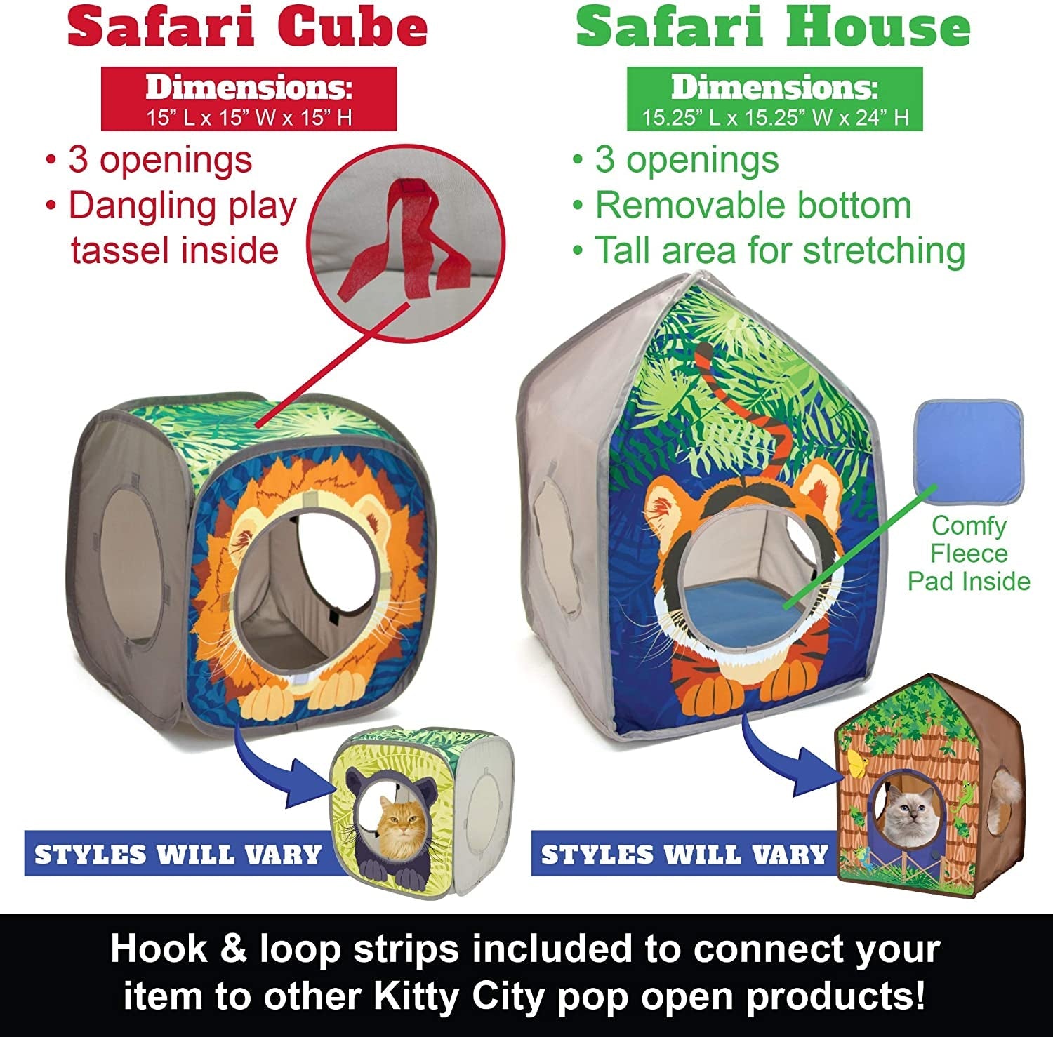 Pop-Up Cat Cube Hideaway – Tiger or Panther Style