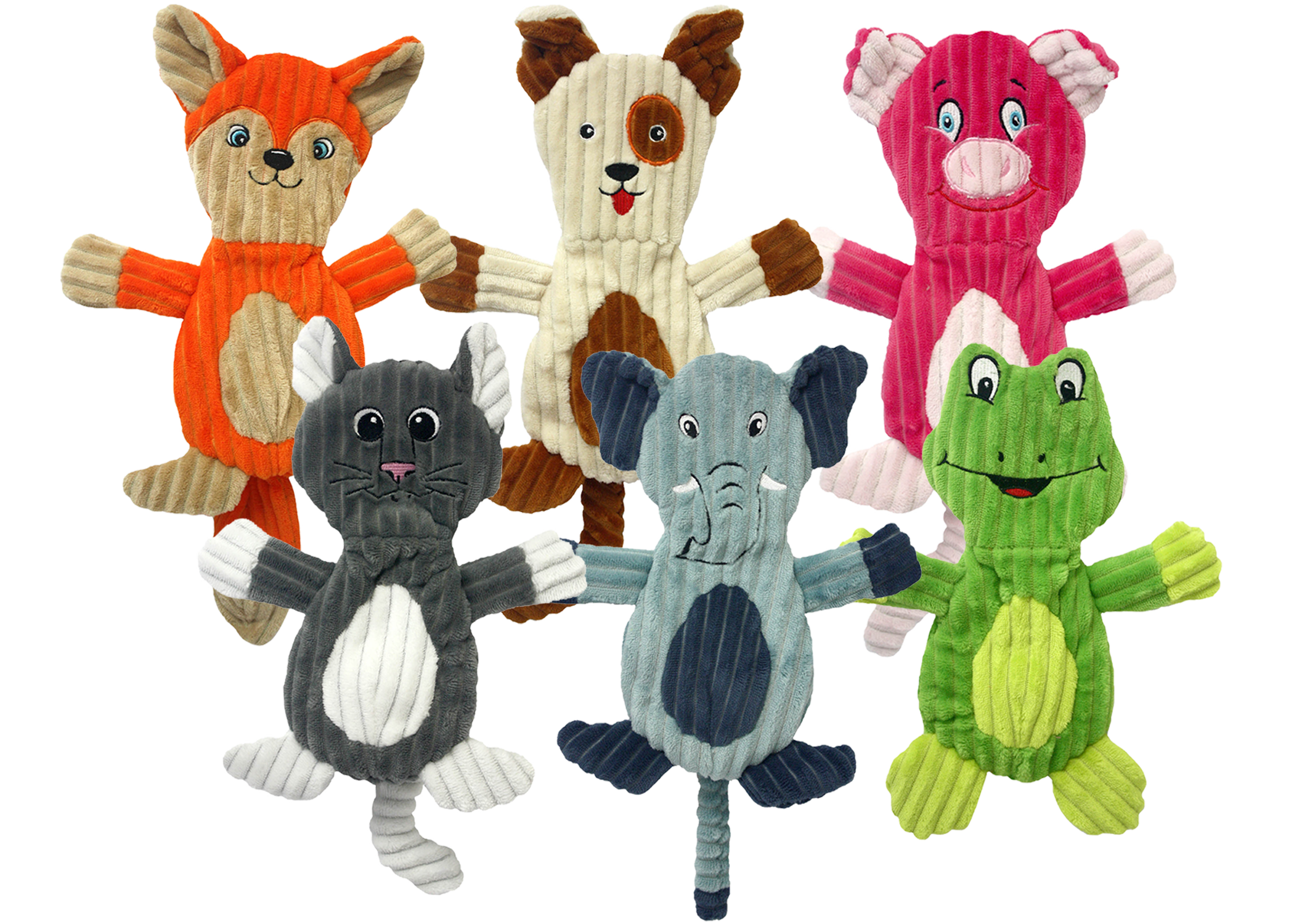 Flapjacks Chenille Corduroy Crinkle Dog Toy, Unstuffed Animal Shapes