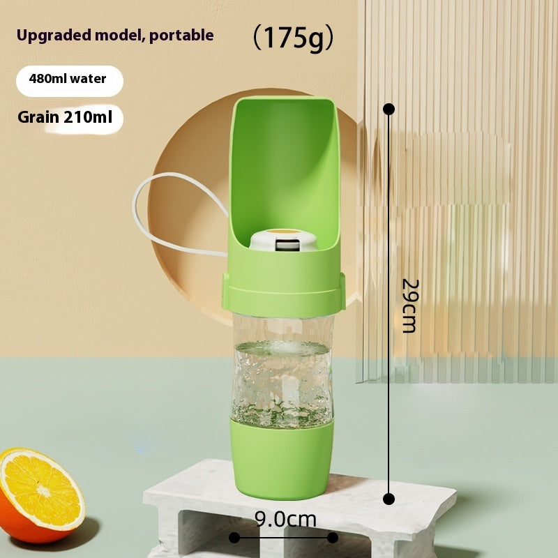 2-in-1 Travel Dog and Cat Water Bottle with Food Container, 690ml