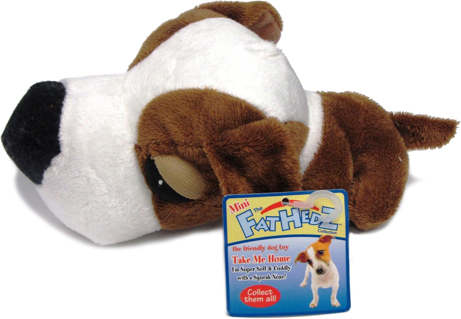 Diggers Mini FatHedz Plush Dog Toy with Squeaker for Small Dogs