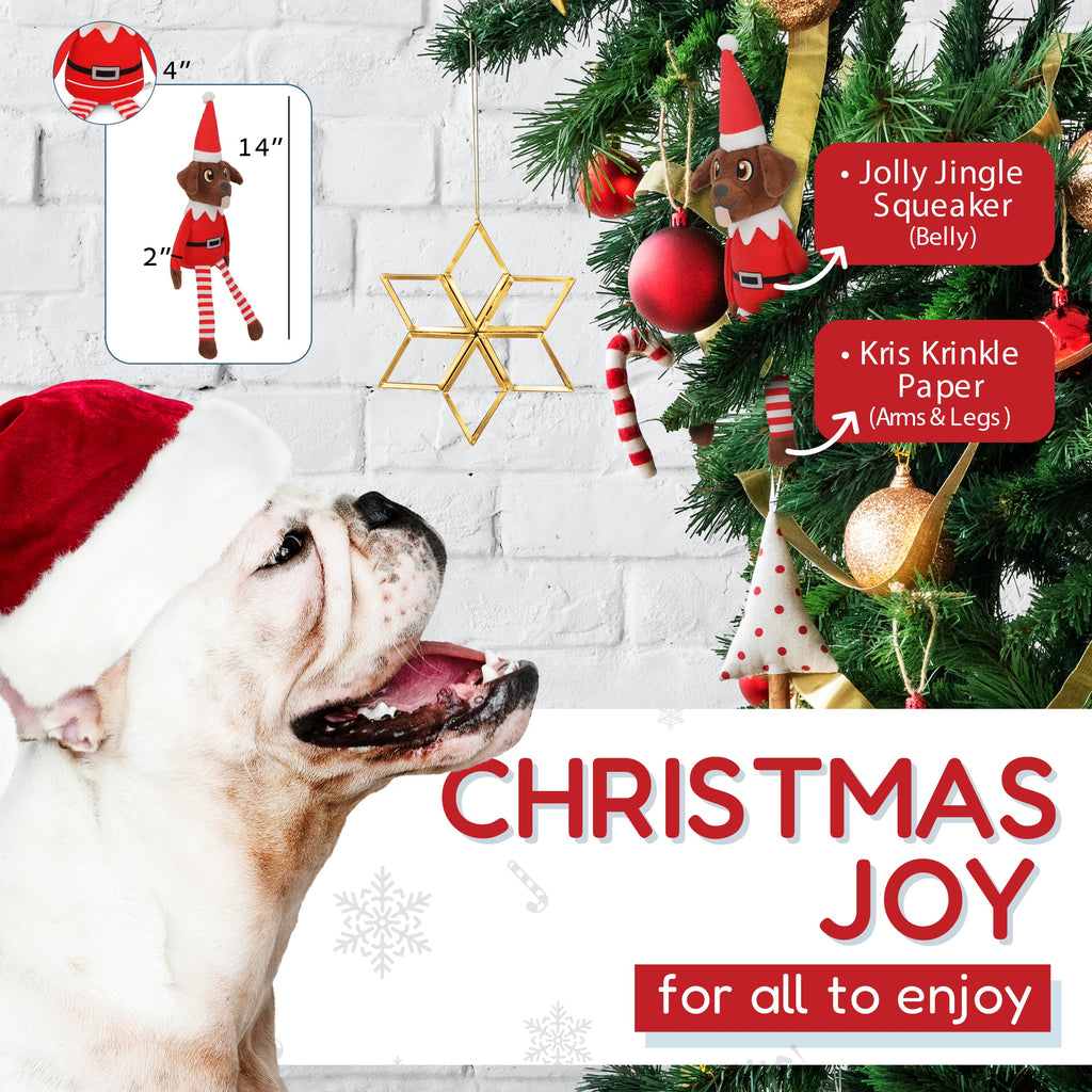 Pooch on a Perch Elf Dog Toy with Squeaker and Crinkle Paper