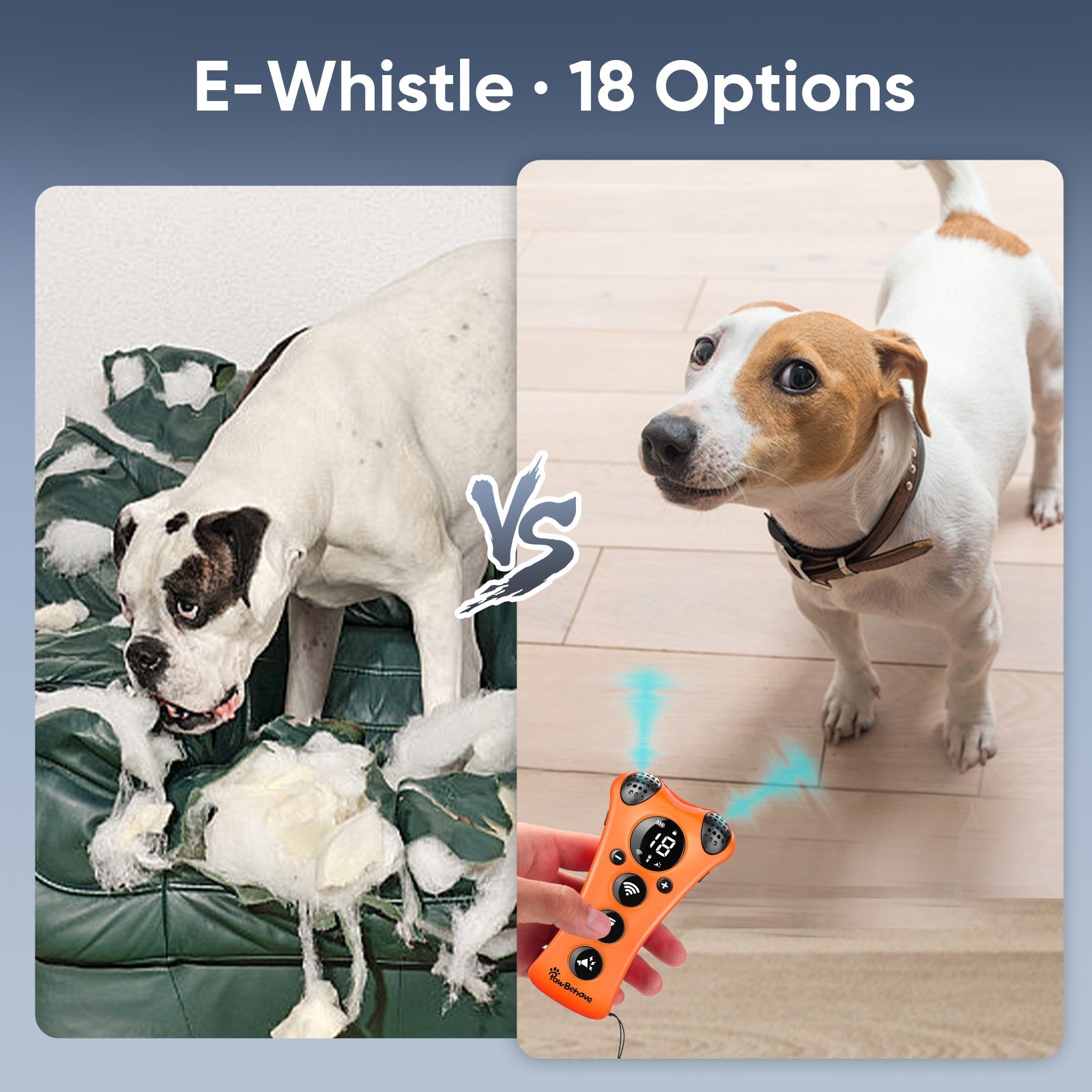 PawBehave Adjustable Ultrasonic Dog Trainer with LED Flashlight