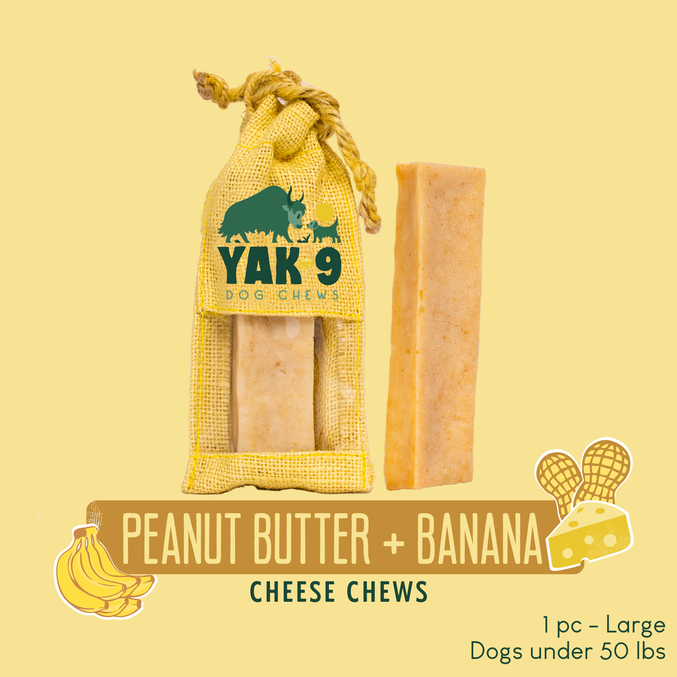Organic Banana & Peanut Butter Dog Chews