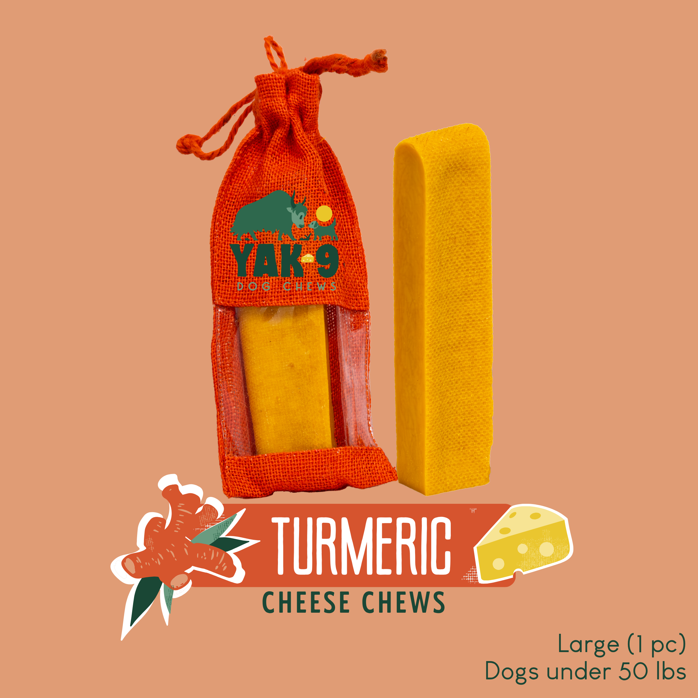 Turmeric Yak Cheese Dog Chews