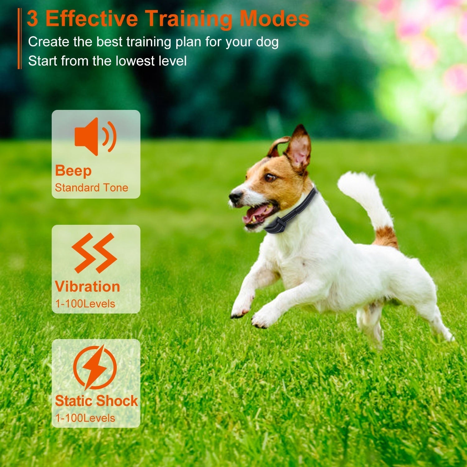 Dog Training Collar with Remote, Waterproof, 3 Modes, Long Range
