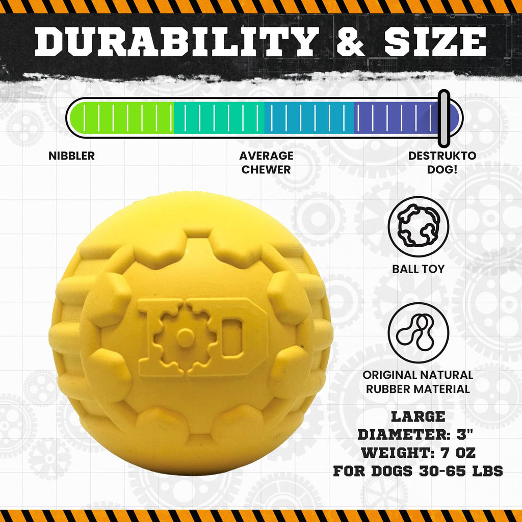 Industrial Dog Ball Ultra-Durable Rubber Chew Toy for Large Dogs