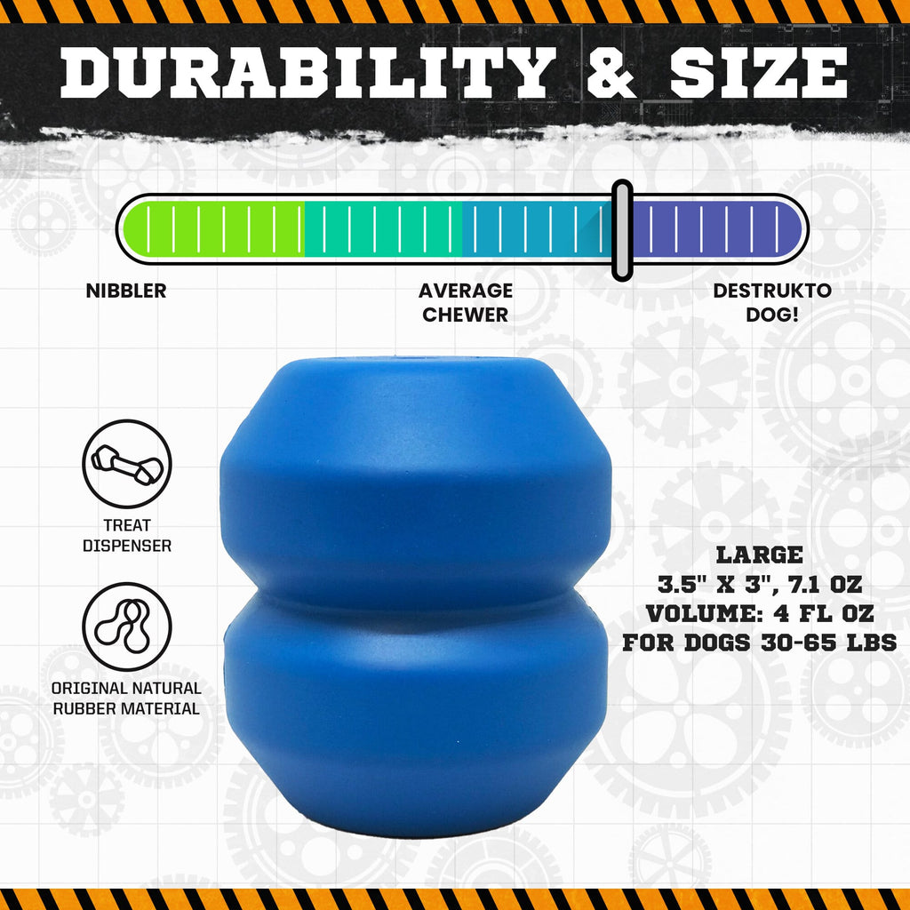 Double Trouble Durable Rubber Chew Toy & Treat Dispenser for Large Dogs