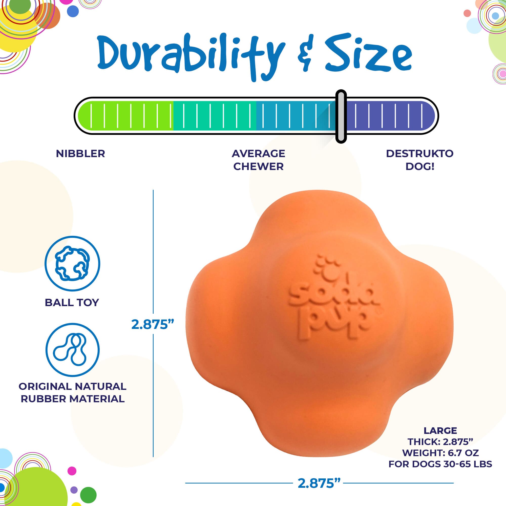 Crazy Bounce Solid Rubber Chew & Fetch Ball for Large Dogs