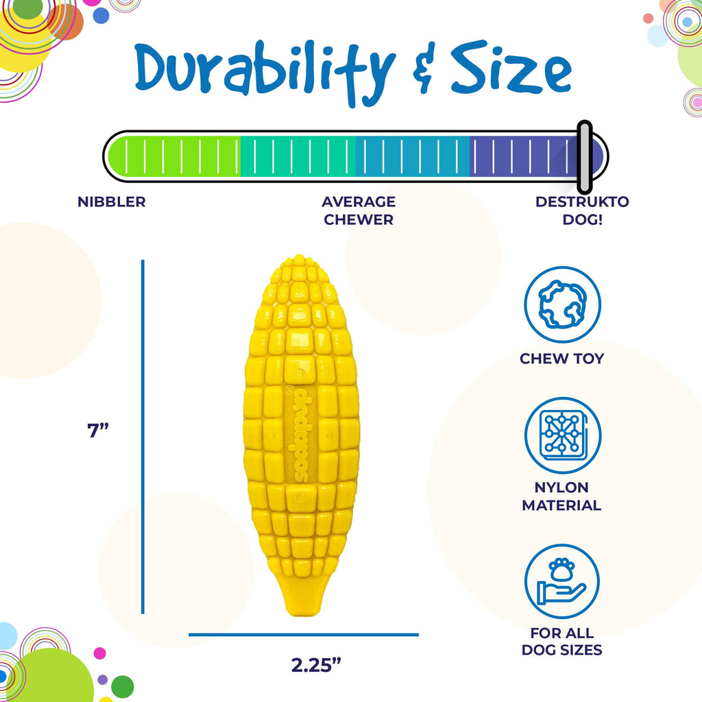 Corn on the Cob Nylon Dog Chew Toy for Power Chewers, 7"