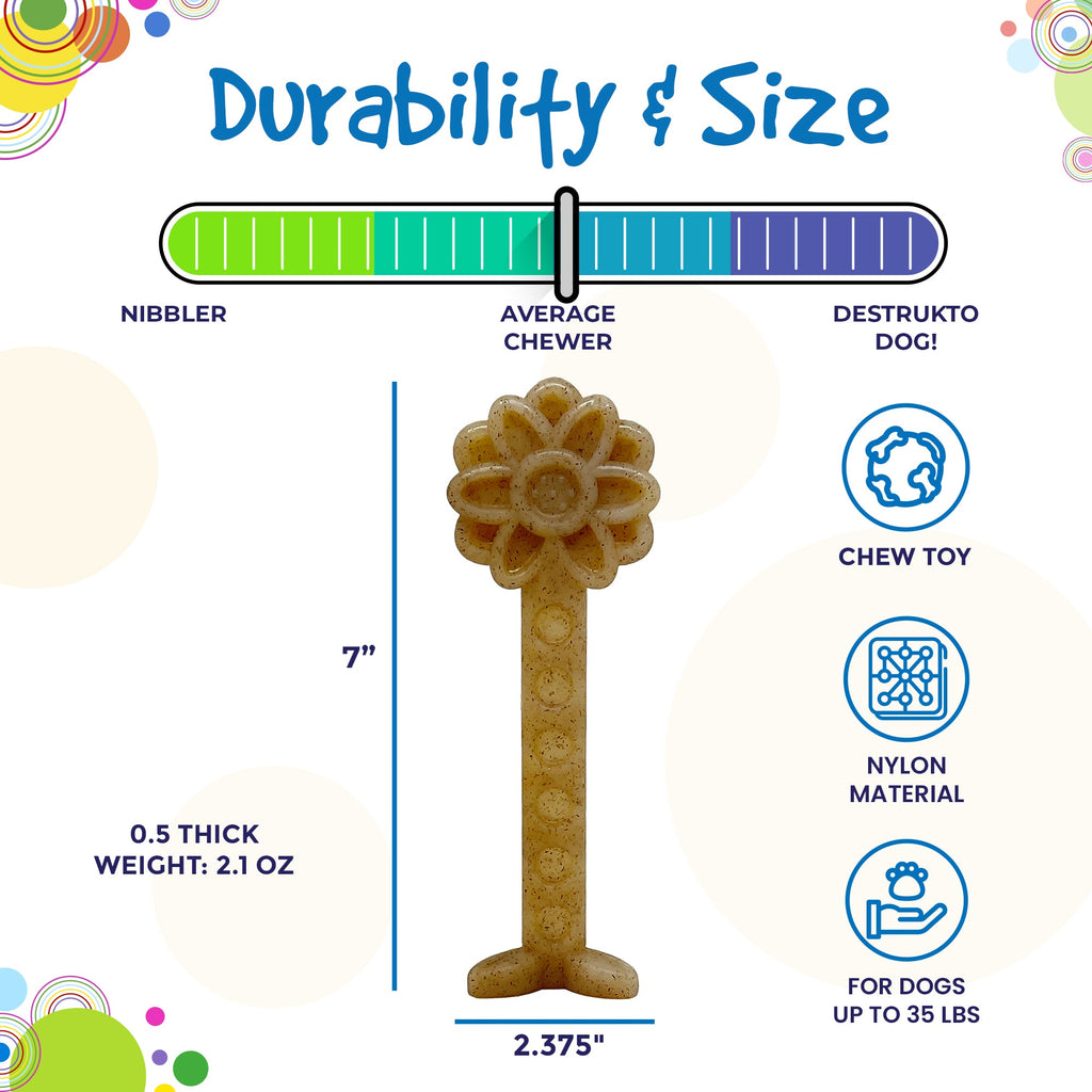 Flower Tower Nylon & Wood Chew Toy for Small Dogs