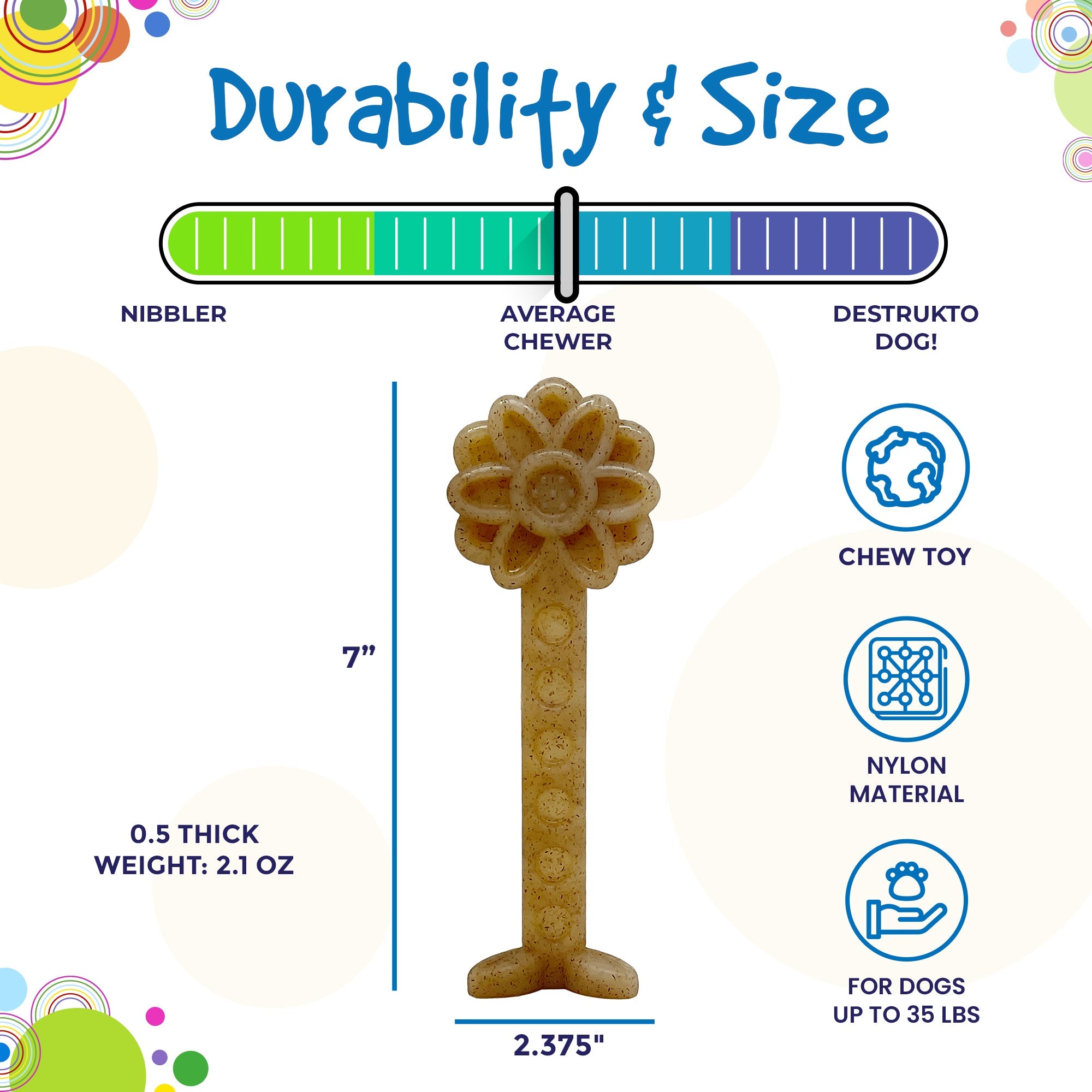 Flower Tower Nylon & Wood Chew Toy for Small Dogs