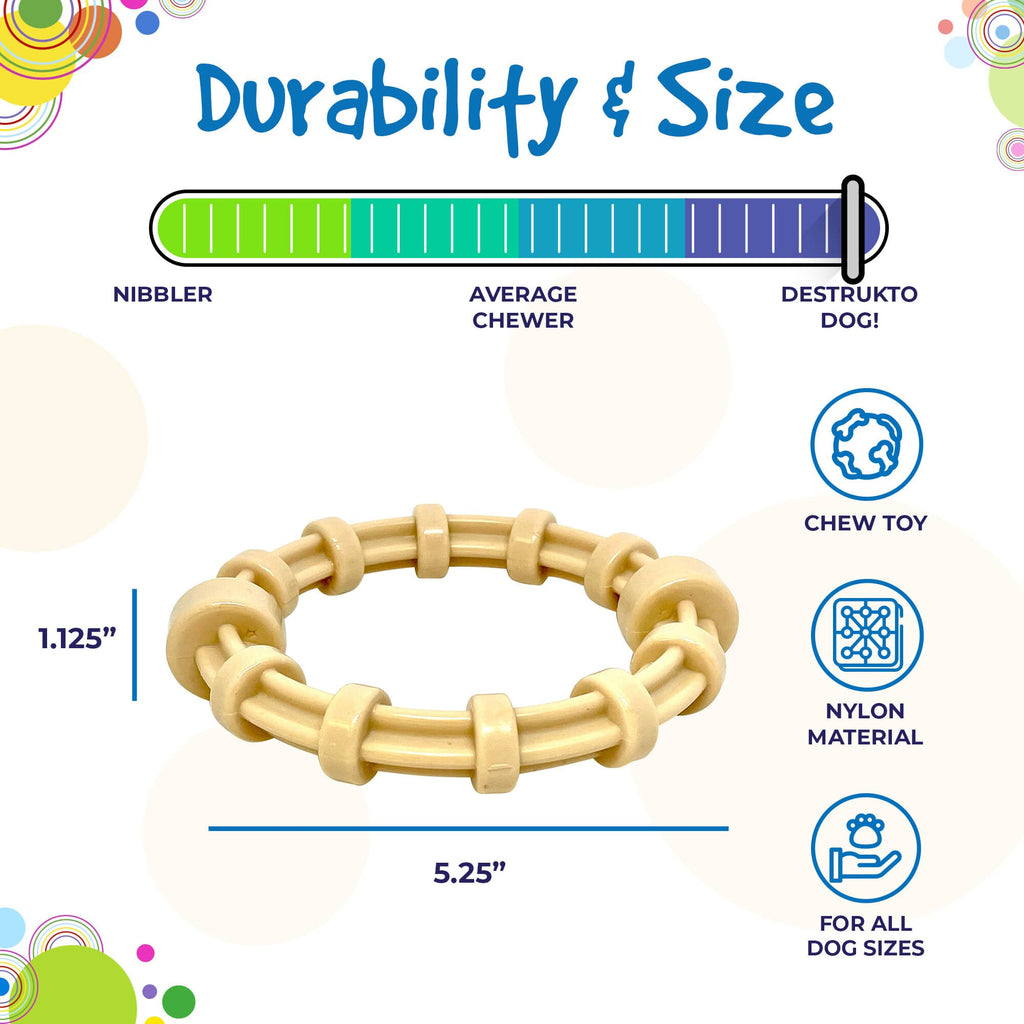 Honey Bone Chicken Flavored Teething Ring for Dogs, 5.25"