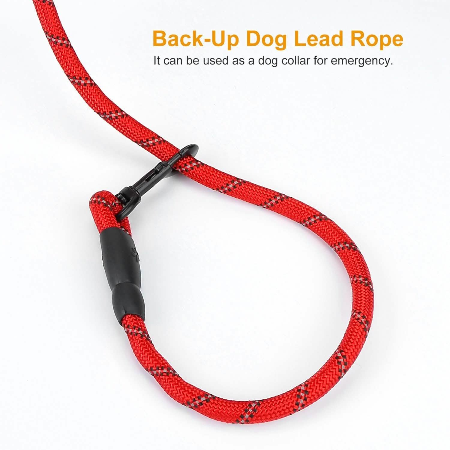 Reflective Double Dog Leash with Padded Handle, 5 ft, for Small/Medium Dogs