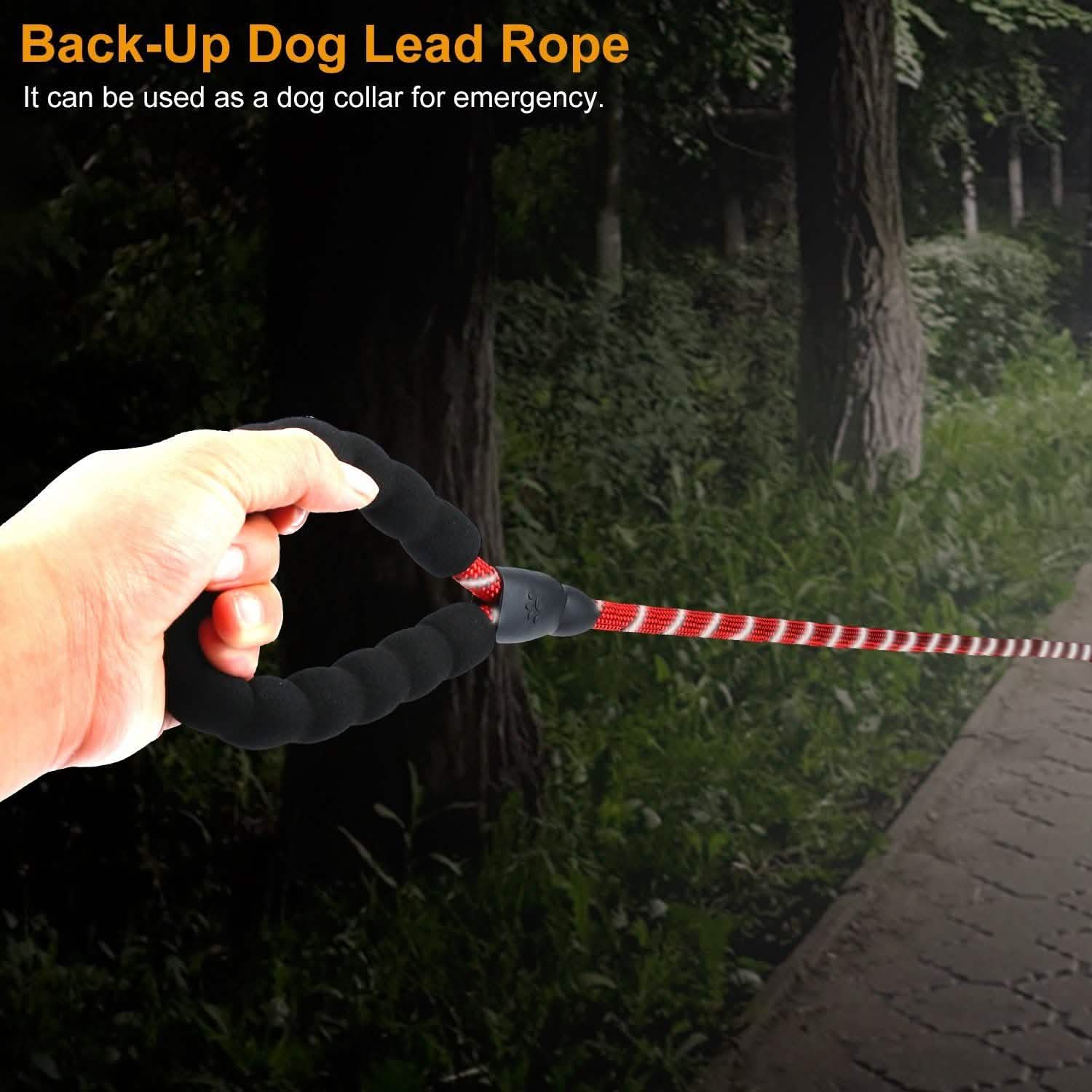Reflective Double Dog Leash with Padded Handle, 5 ft, for Small/Medium Dogs