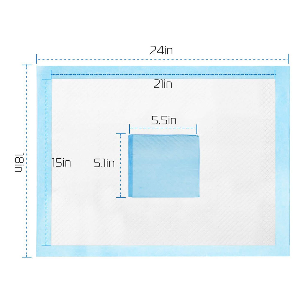 Dog Training Pads, 24" x 18", 50-Pack, Super Absorbent