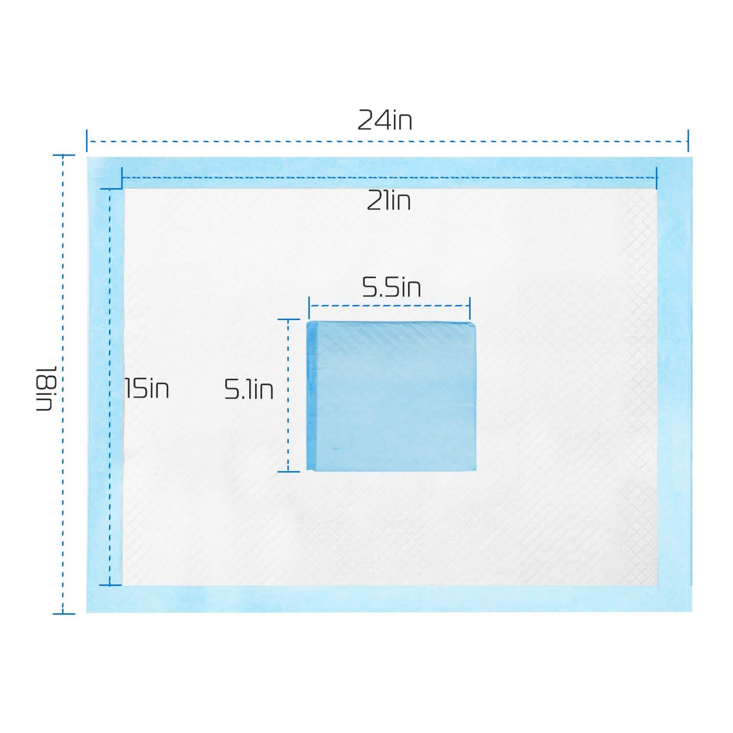 Dog Training Pads, 24" x 18", 50-Pack, Super Absorbent