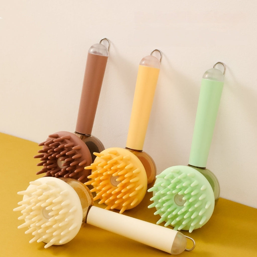 2-in-1 Pet Bathing Massage Brush with Shampoo Dispenser, 18cm