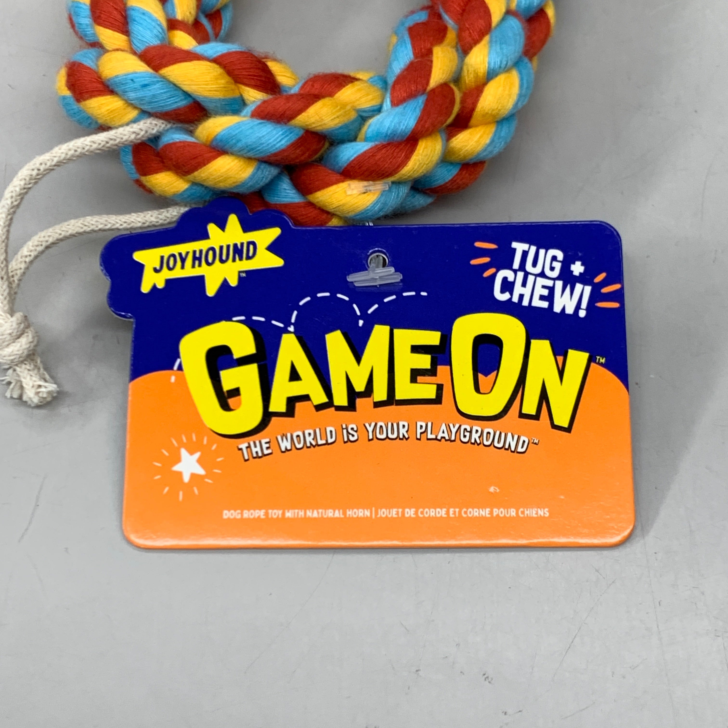 JOYHOUND Rope and Water Buffalo Horn Dog Toy 2-Pack