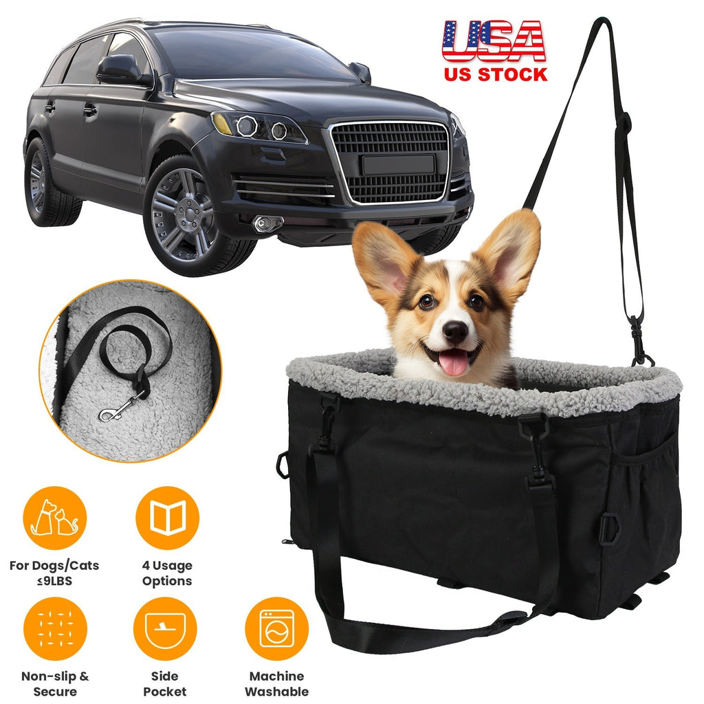 Small Pet Car Seat for Center Console, Up to 9 lbs
