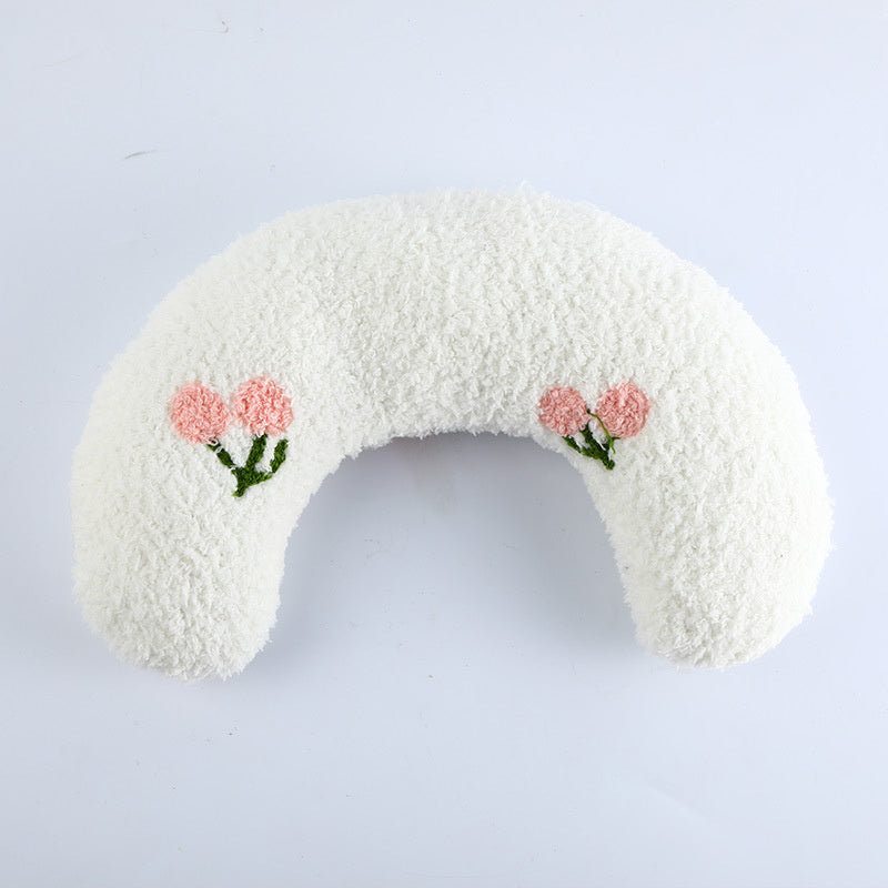 Half-Donut Faux Fur Pillow Bed for Cats & Small Dogs, 26 x 18 cm