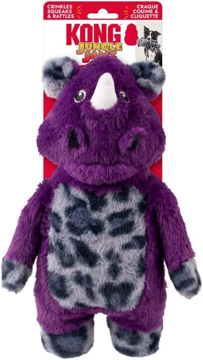 KONG Safari Plush Dog Toy – Rhino, Elephant, or Gorilla