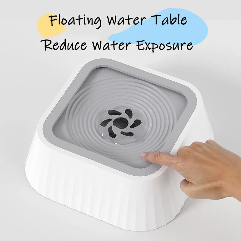 Floating Plate Pet Water Bowl, 1300ml, Anti-Spill Design