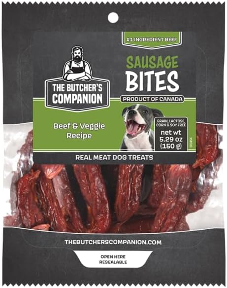 Beef & Vegetable Dog Sausage Treats, Grain-Free, 5.29 oz