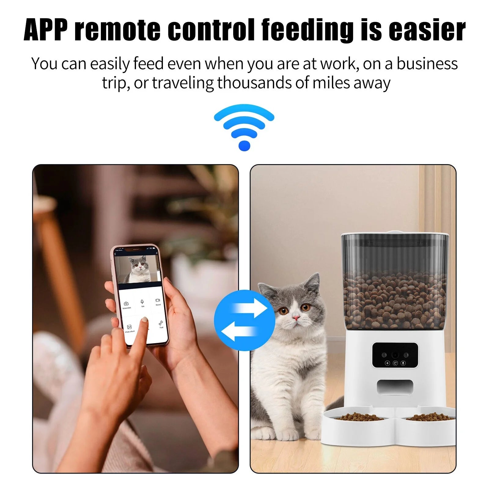 Automatic Pet Feeder with 1080P Camera and 5L Capacity