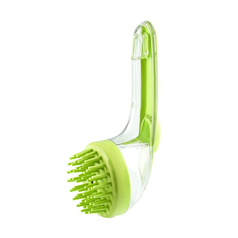 Dog Bath Brush with Built-In Shampoo Dispenser and Soft Bristles