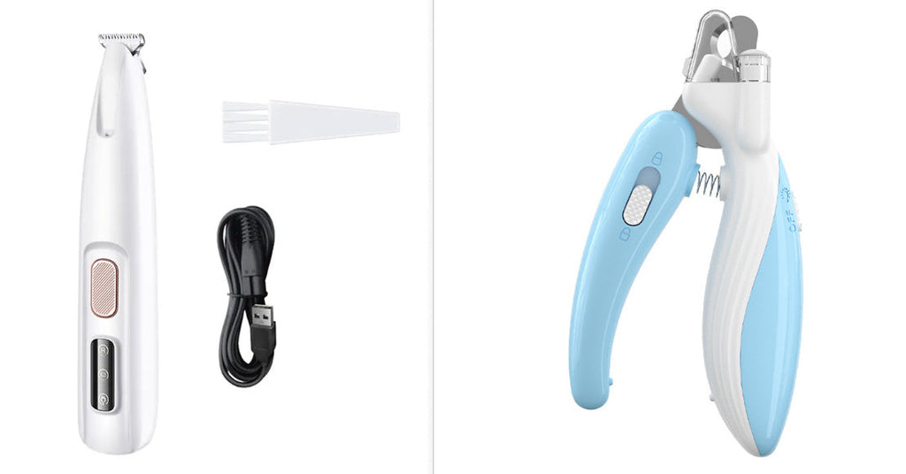 Dog Paw Trimmer with LED Light and Smart Display, White