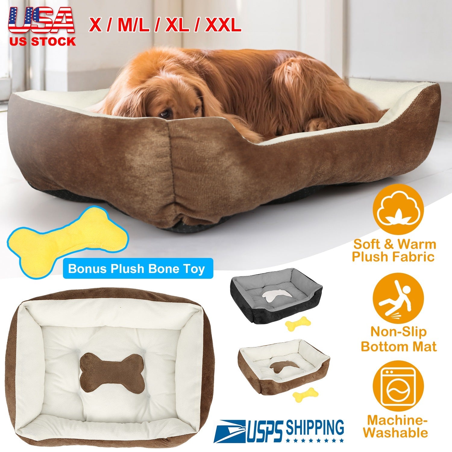 Gbruno Fleece Pet Bed for Small to Medium Dogs and Cats