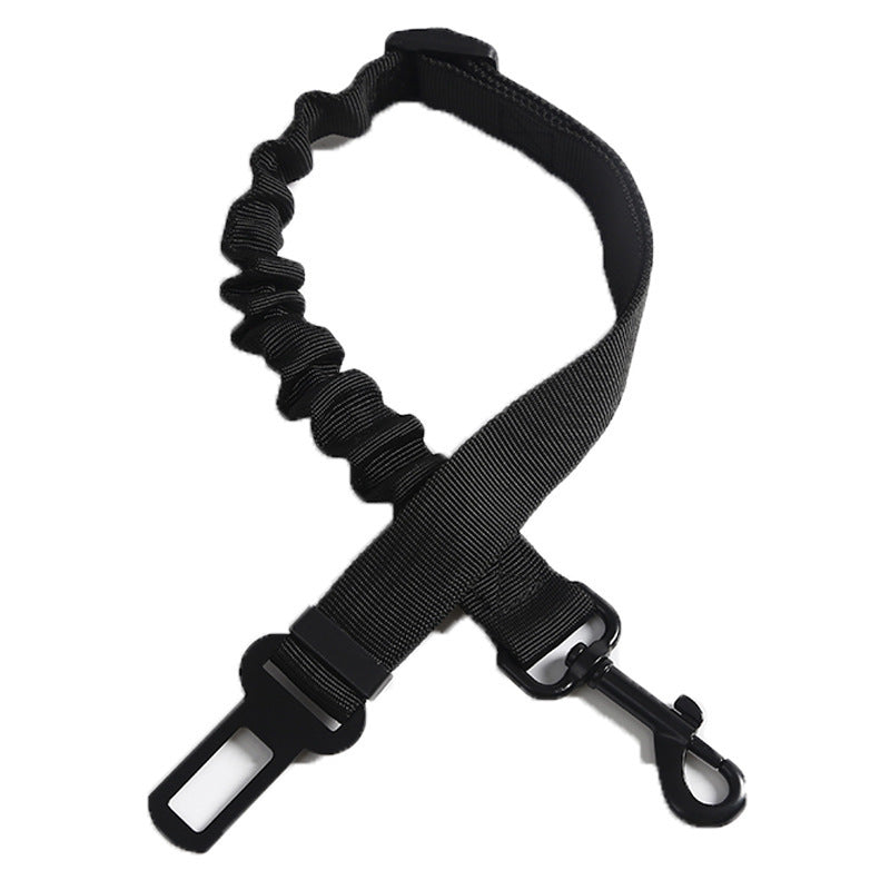 Pet Vehicle Retractable Safety Rope – Adjustable Nylon, Black