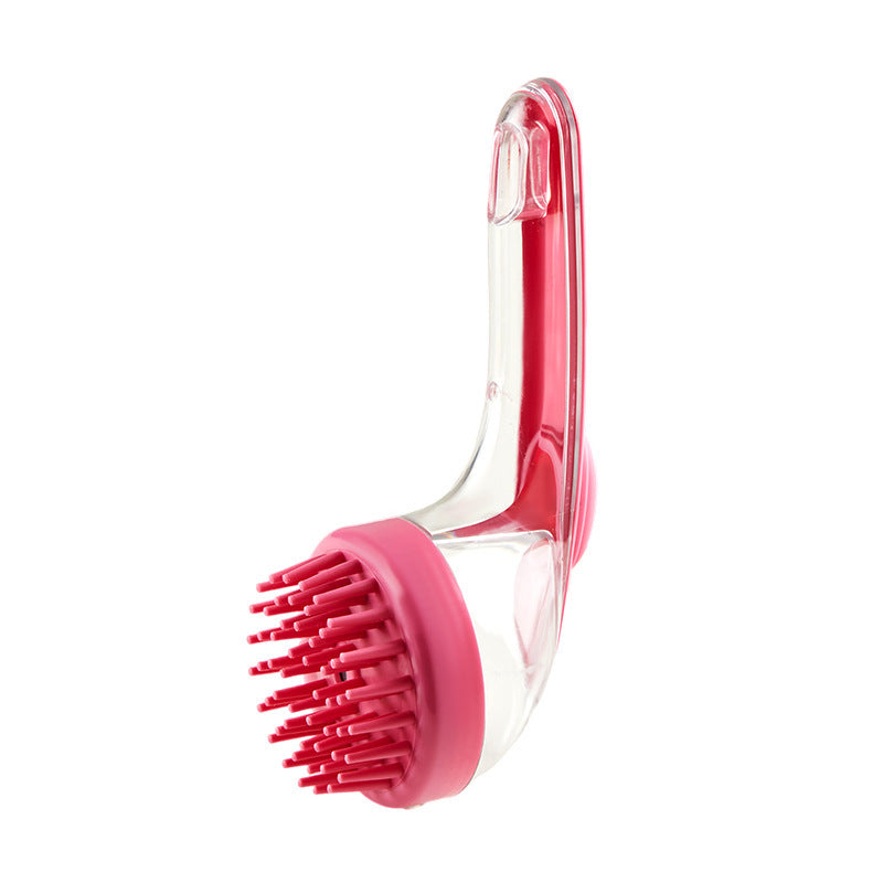 Dog Bath Brush with Built-In Shampoo Dispenser and Soft Bristles