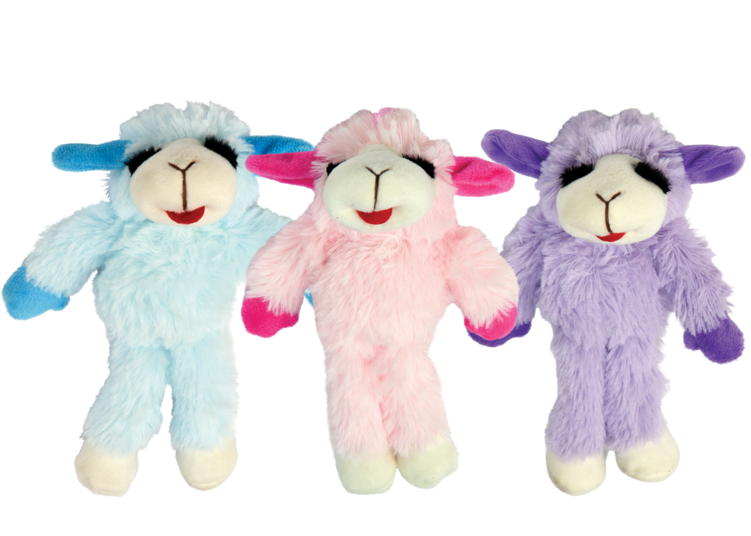 Plush Dog Toy with Squeaker – Pink, Purple, or Blue