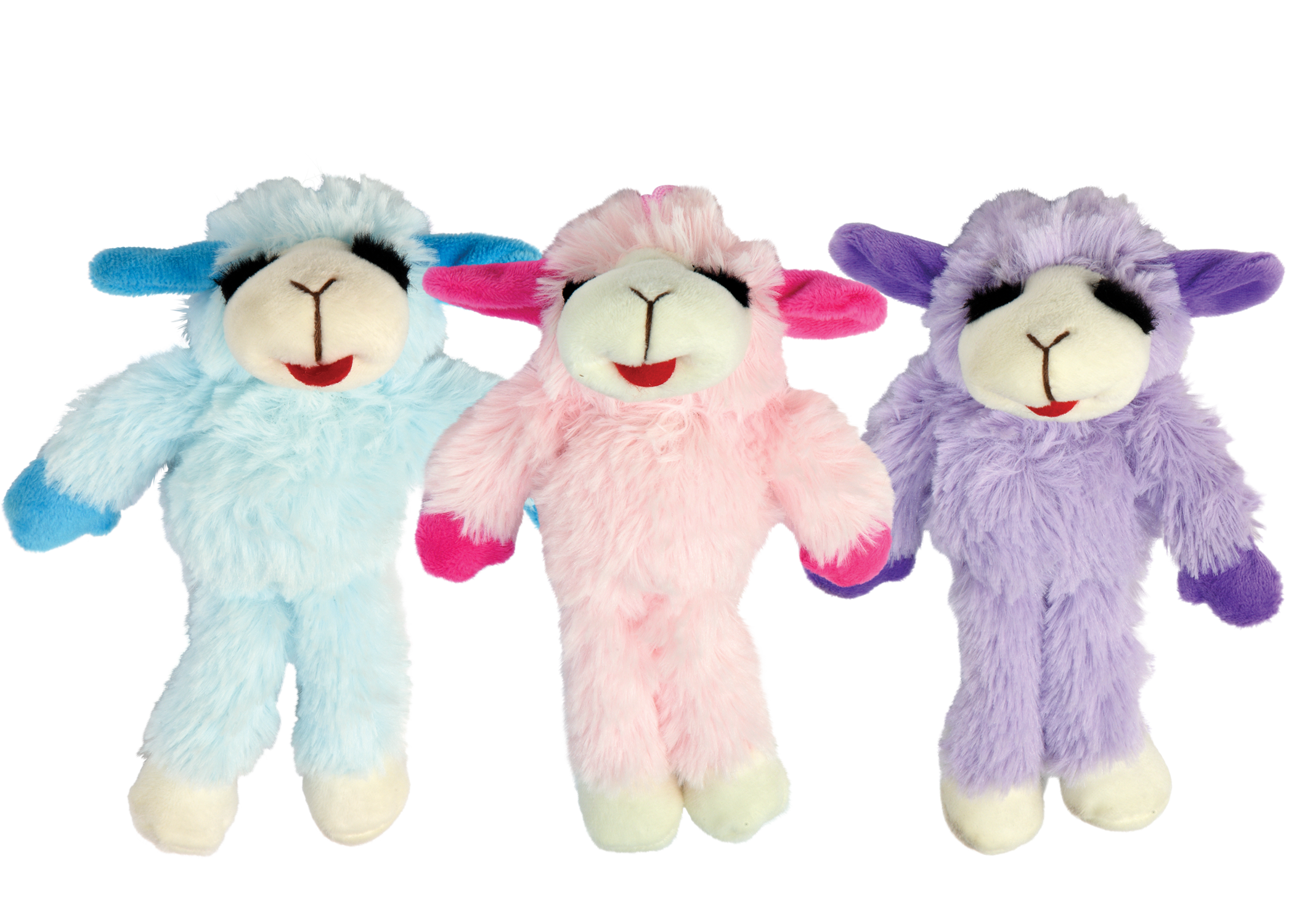 Plush Dog Toy with Squeaker – Pink, Purple, or Blue