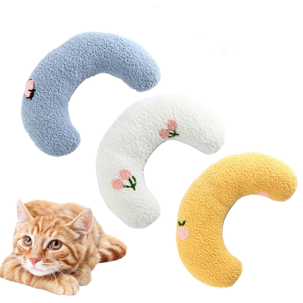 Plush Half-Donut Pet Bed for Cats and Small Dogs, 27 x 17 cm