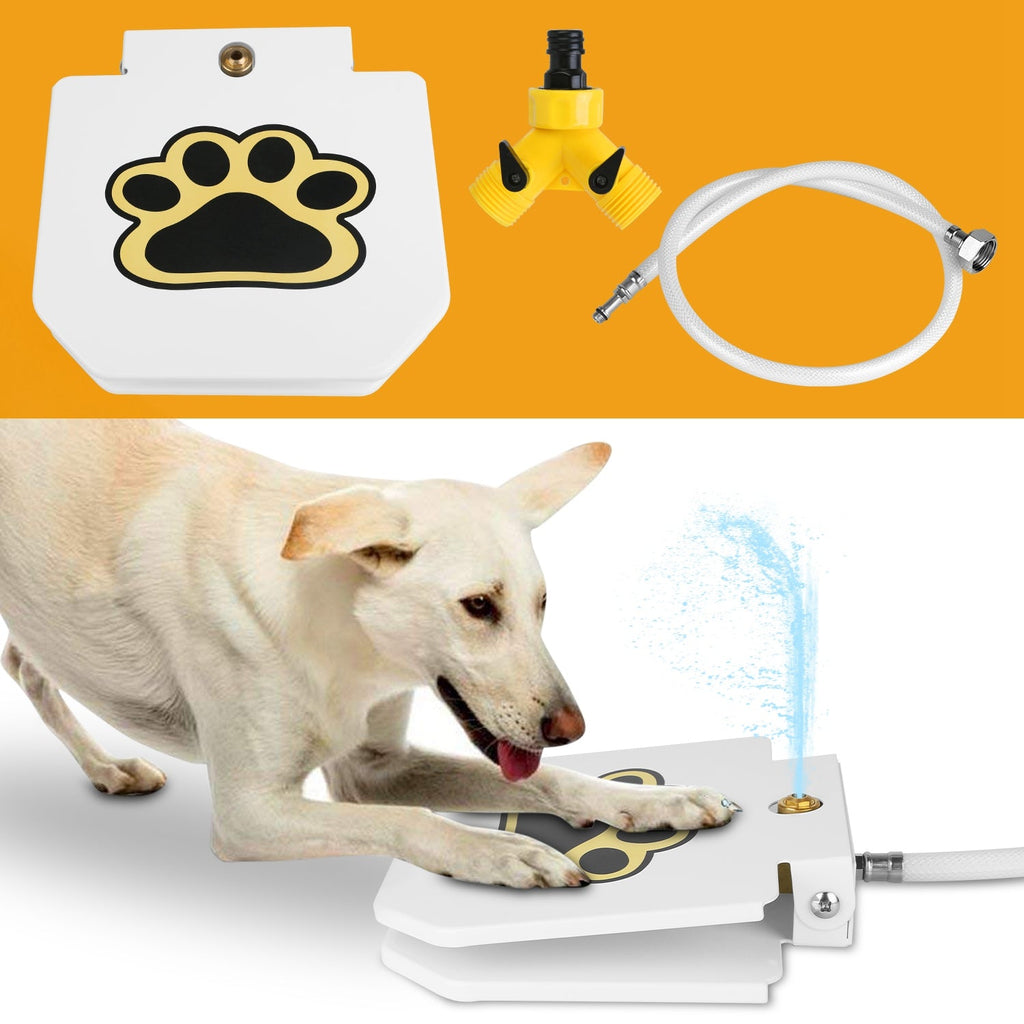 Step-On Outdoor Dog Water Fountain with Paw Pedal