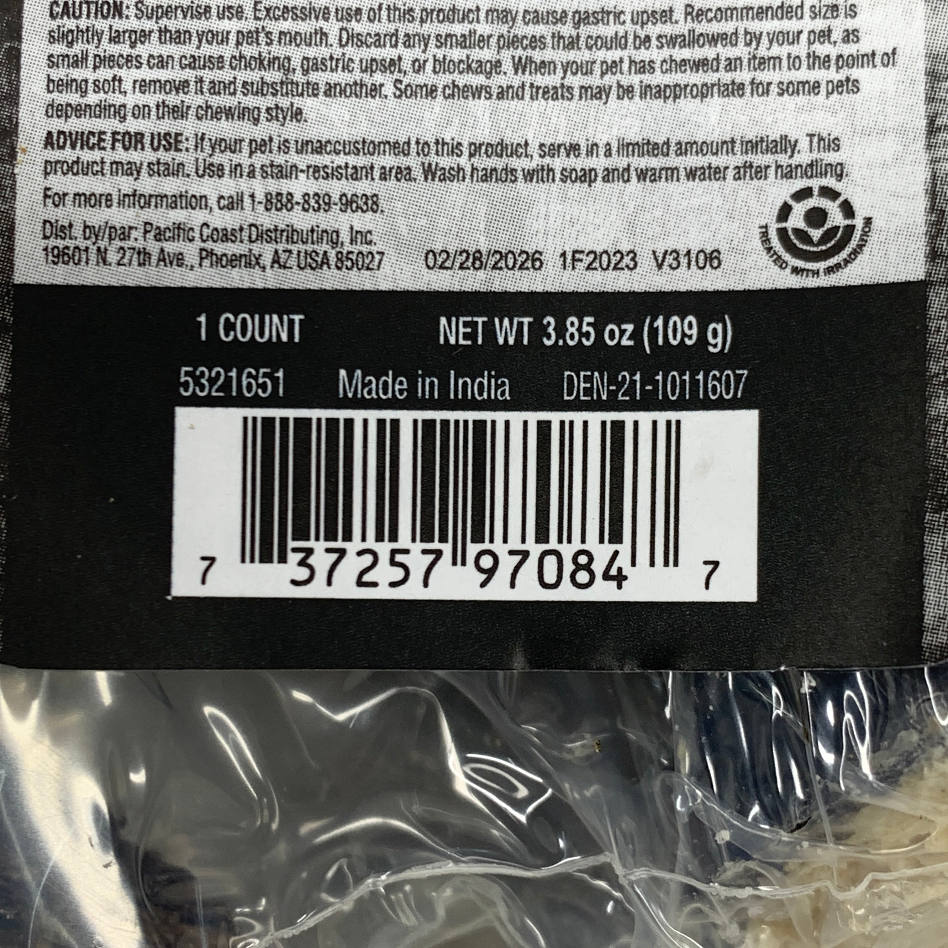 Peanut Butter Filled Buffalo Horn Dog Chews, 12 Pack