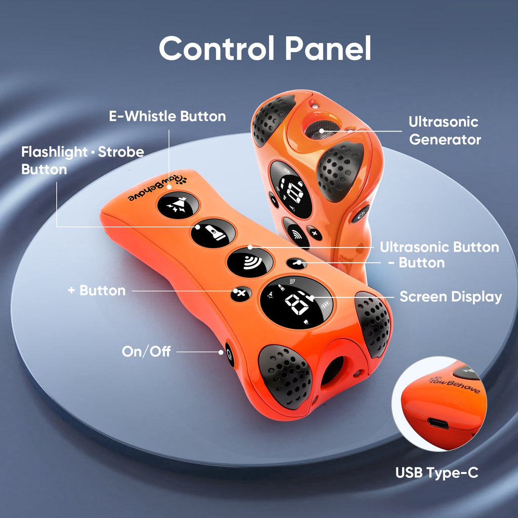 PawBehave Adjustable Ultrasonic Dog Trainer with LED Flashlight
