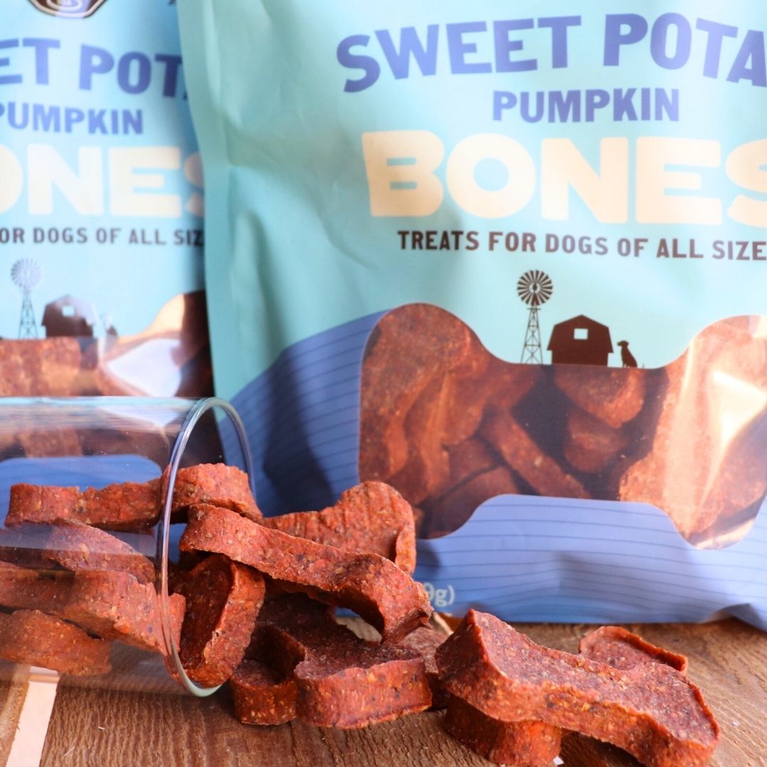 Sweet Potato & Pumpkin Dog Bones – Chewy, Vitamin-Rich Treats