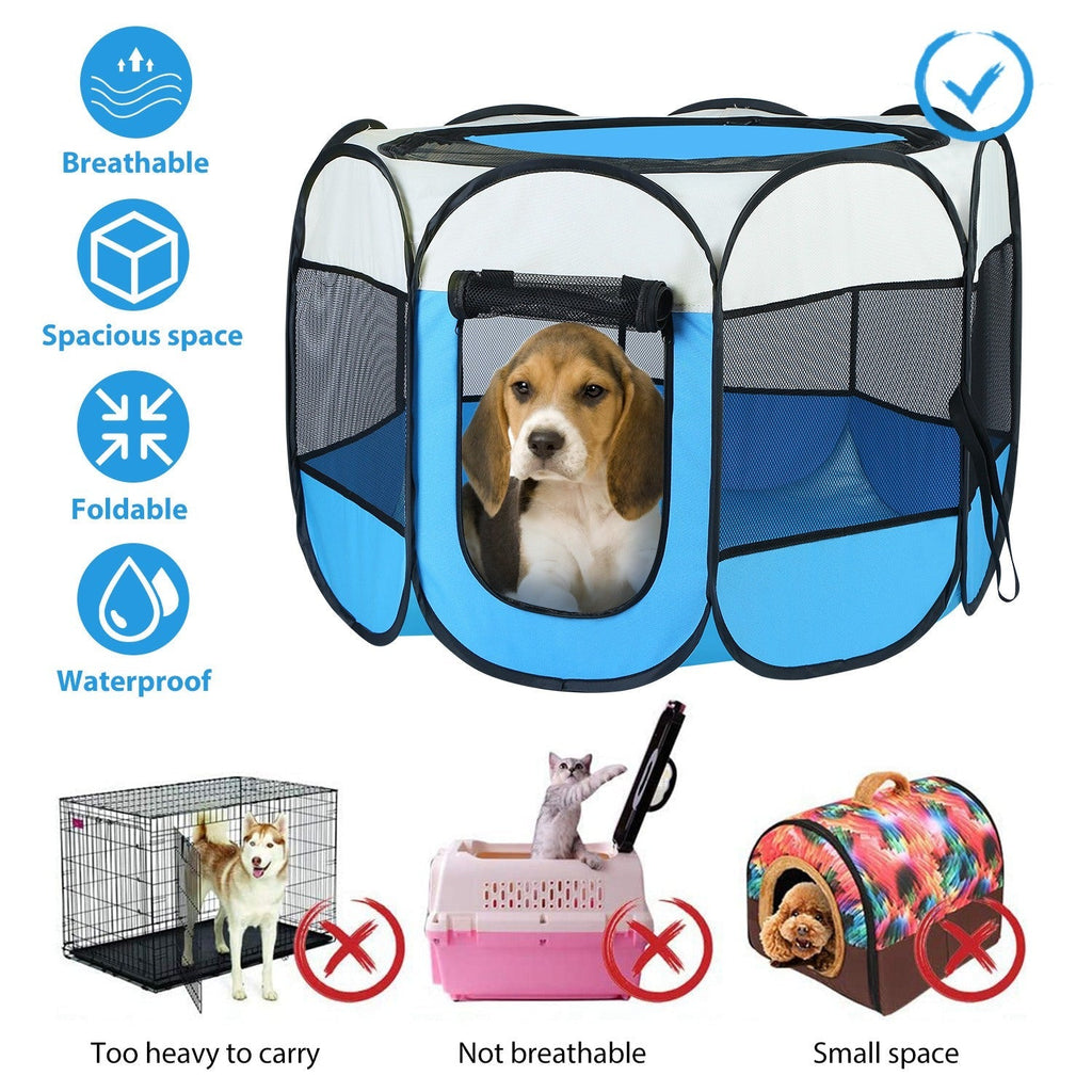 Foldable Pet Tent Exercise Pen for Dogs, Cats, and Small Pets