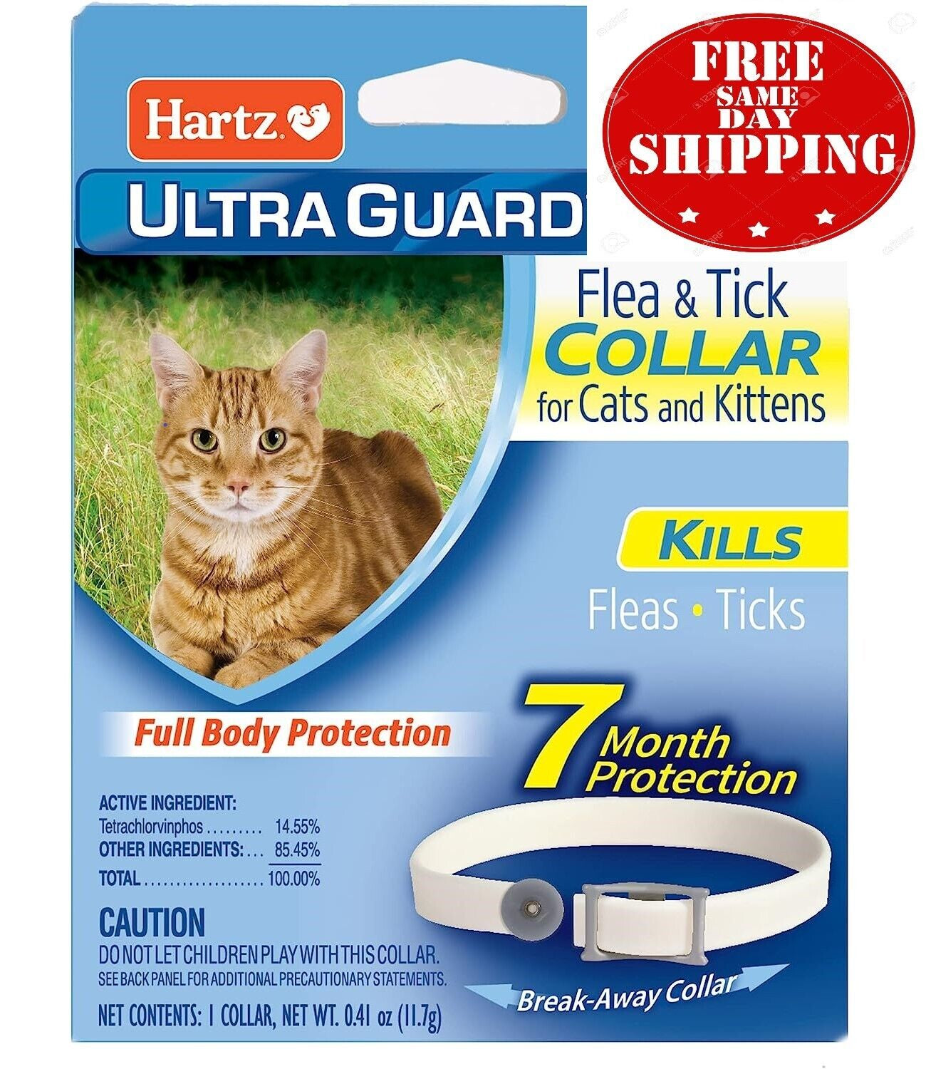 Cat Flea and Tick Collar with Breakaway Safety, Fresh Scent, 7-Month Protection