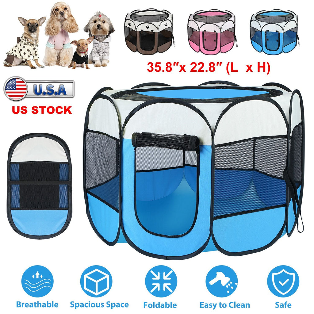 Foldable Pet Tent Exercise Pen for Dogs, Cats, and Small Pets